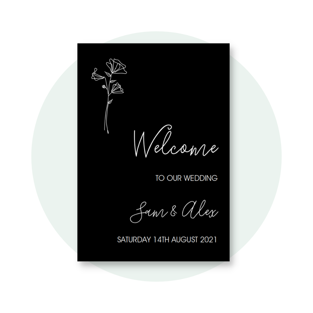 Naomi Welcome Sign in Black